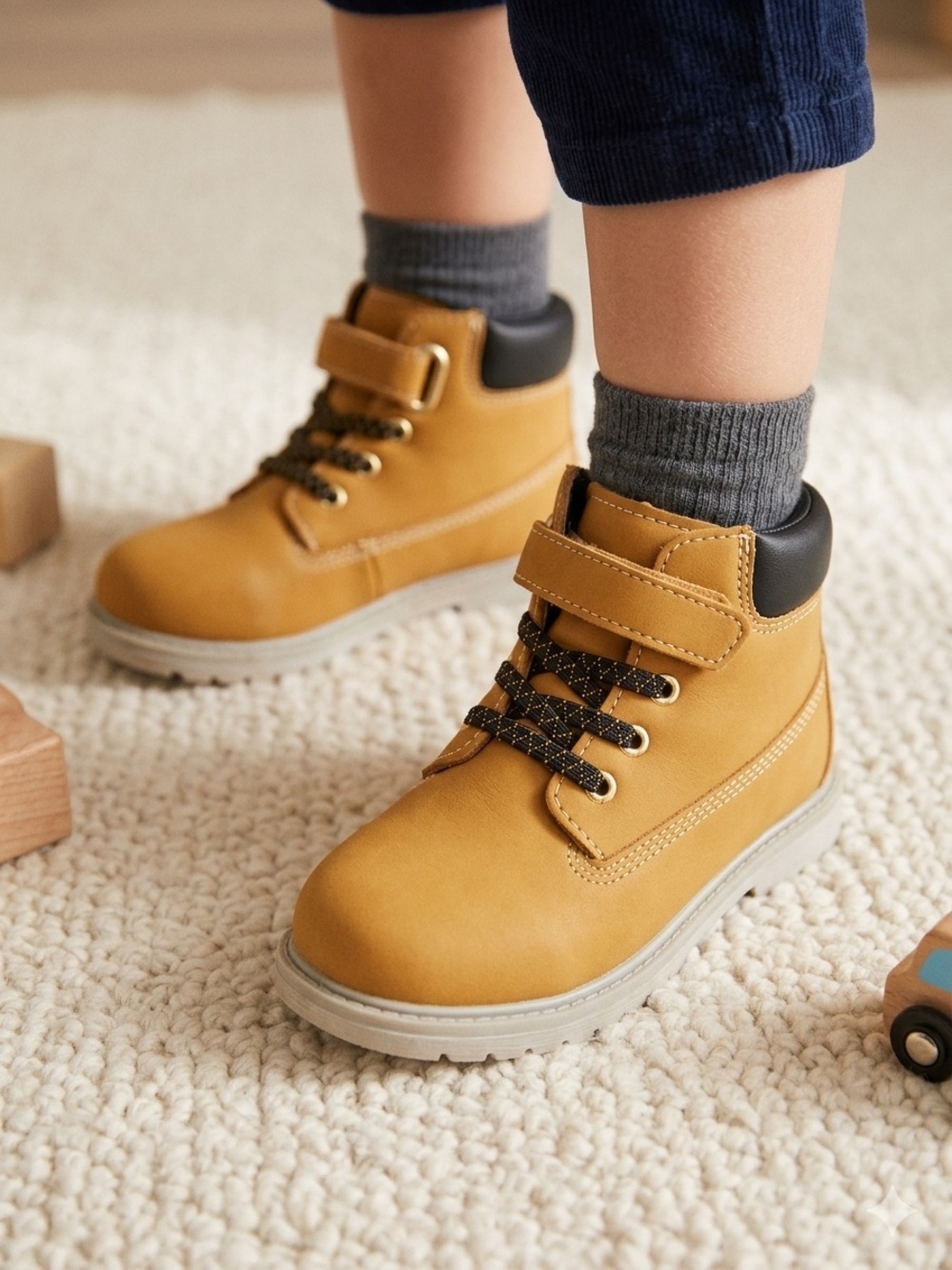 George Toddler Classic Wheat Hiker Boots Size 8 - NWOT Like New Tan Work